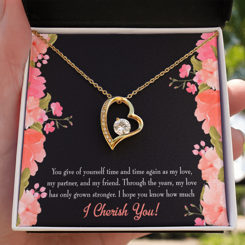 To My Girlfriend Cherish You Forever Necklace w Message Card-Express Your Love Gifts