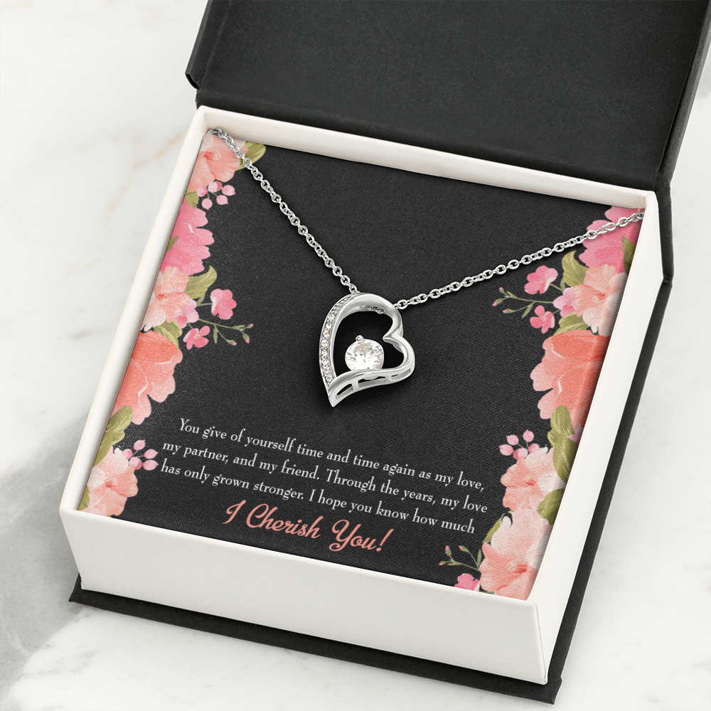 To My Girlfriend Cherish You Forever Necklace w Message Card-Express Your Love Gifts