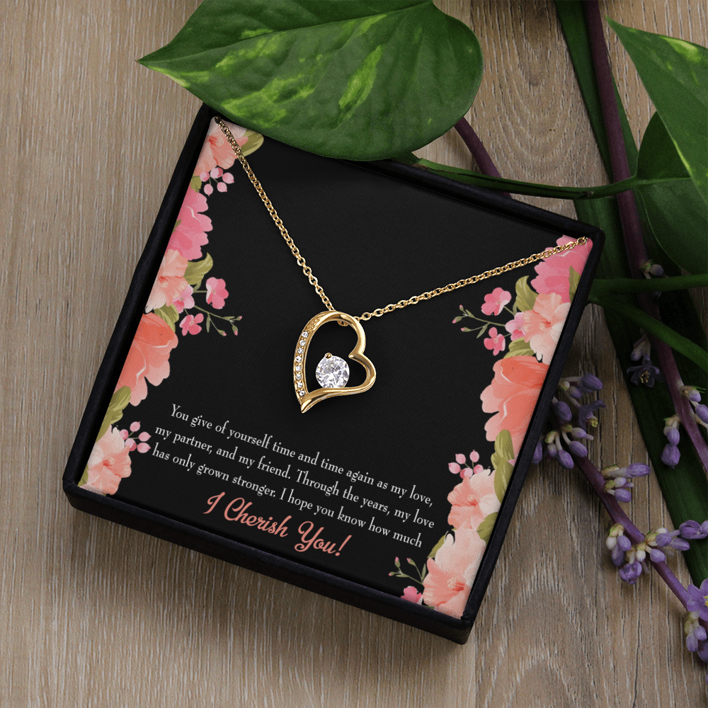 To My Girlfriend Cherish You Forever Necklace w Message Card-Express Your Love Gifts