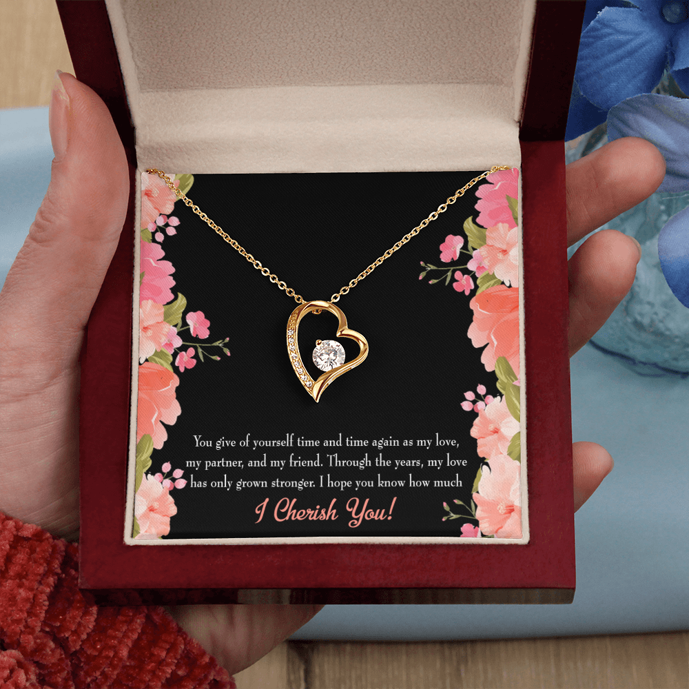 To My Girlfriend Cherish You Forever Necklace w Message Card-Express Your Love Gifts