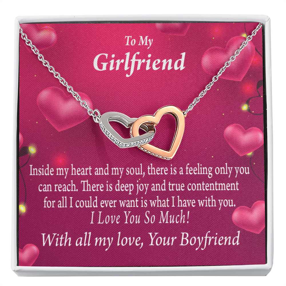To My Girlfriend Deep Joy And True Contentment Inseparable Necklace-Express Your Love Gifts