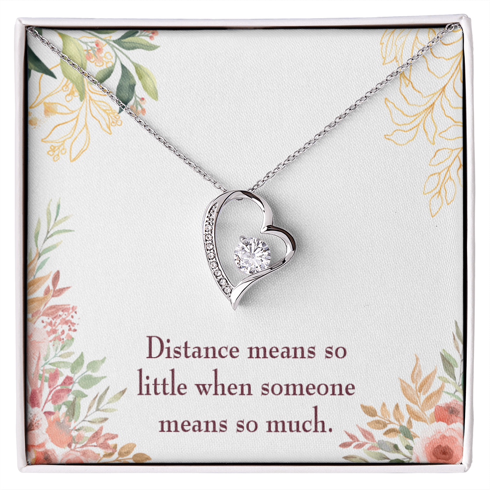 To My Girlfriend Distance Means so Little Forever Necklace w Message Card-Express Your Love Gifts