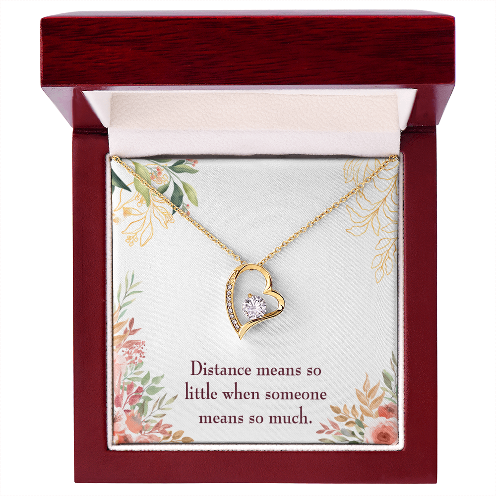 To My Girlfriend Distance Means so Little Forever Necklace w Message Card-Express Your Love Gifts