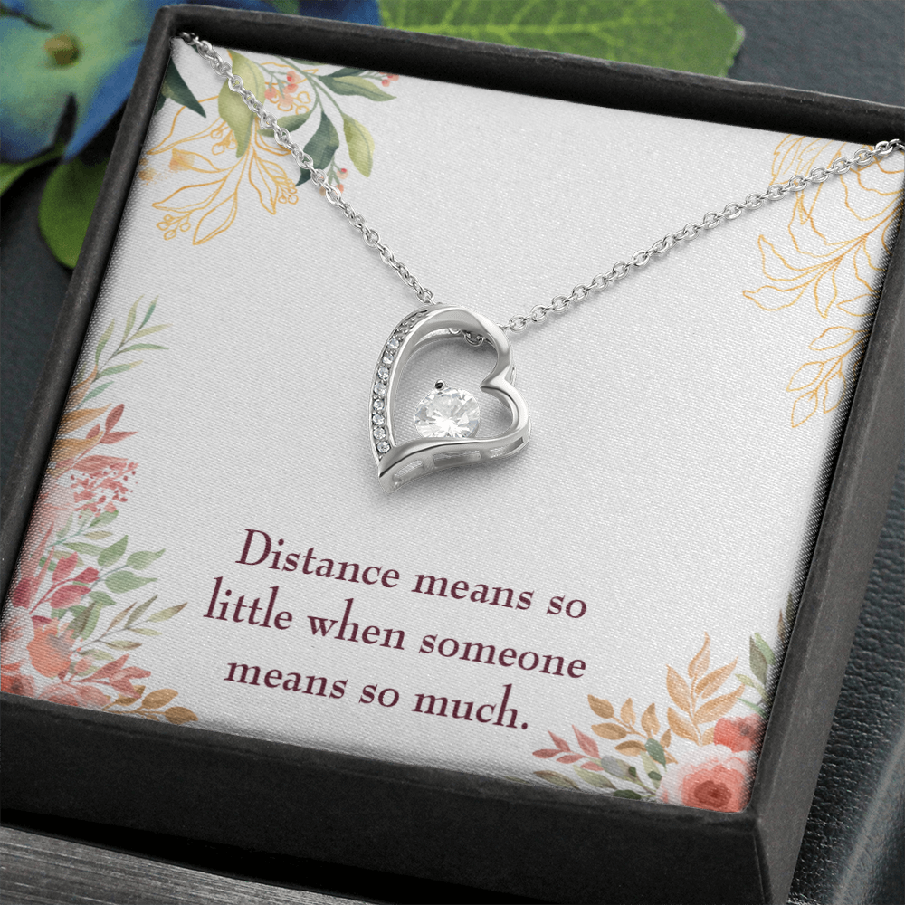 To My Girlfriend Distance Means so Little Forever Necklace w Message Card-Express Your Love Gifts