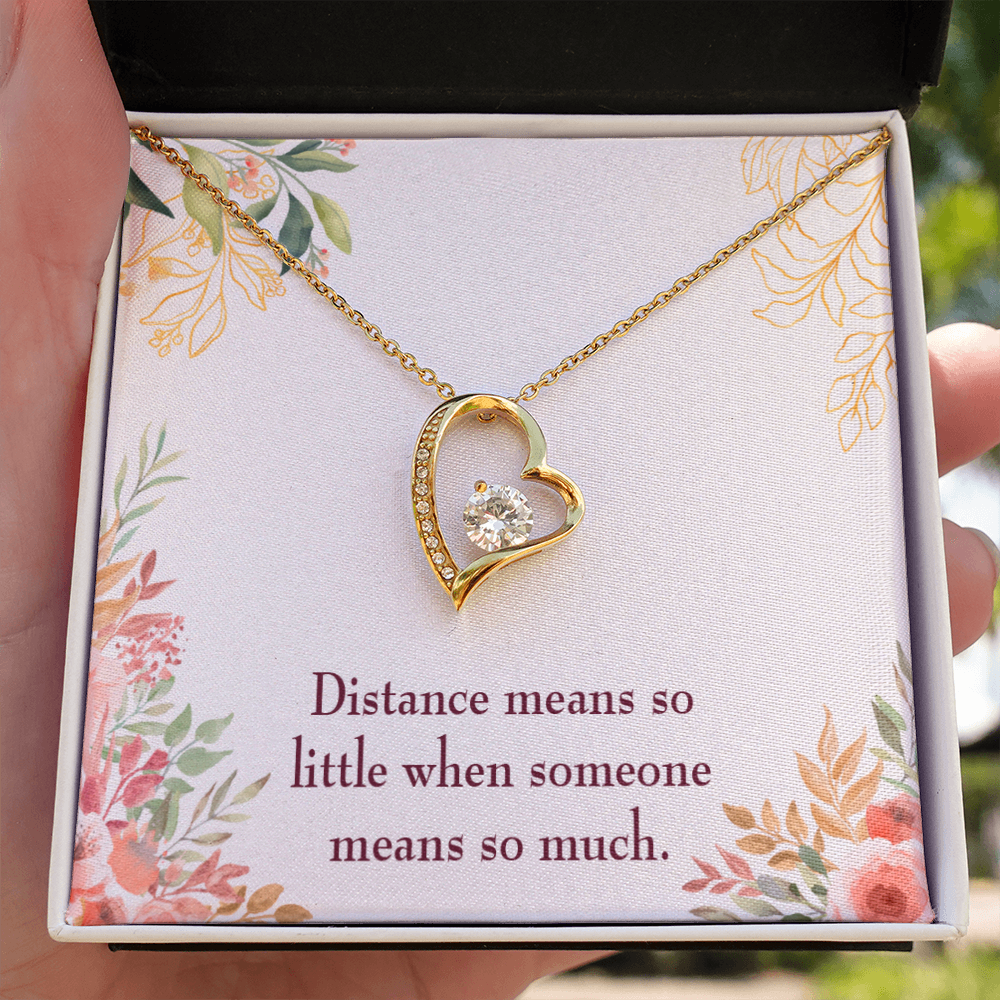 To My Girlfriend Distance Means so Little Forever Necklace w Message Card-Express Your Love Gifts