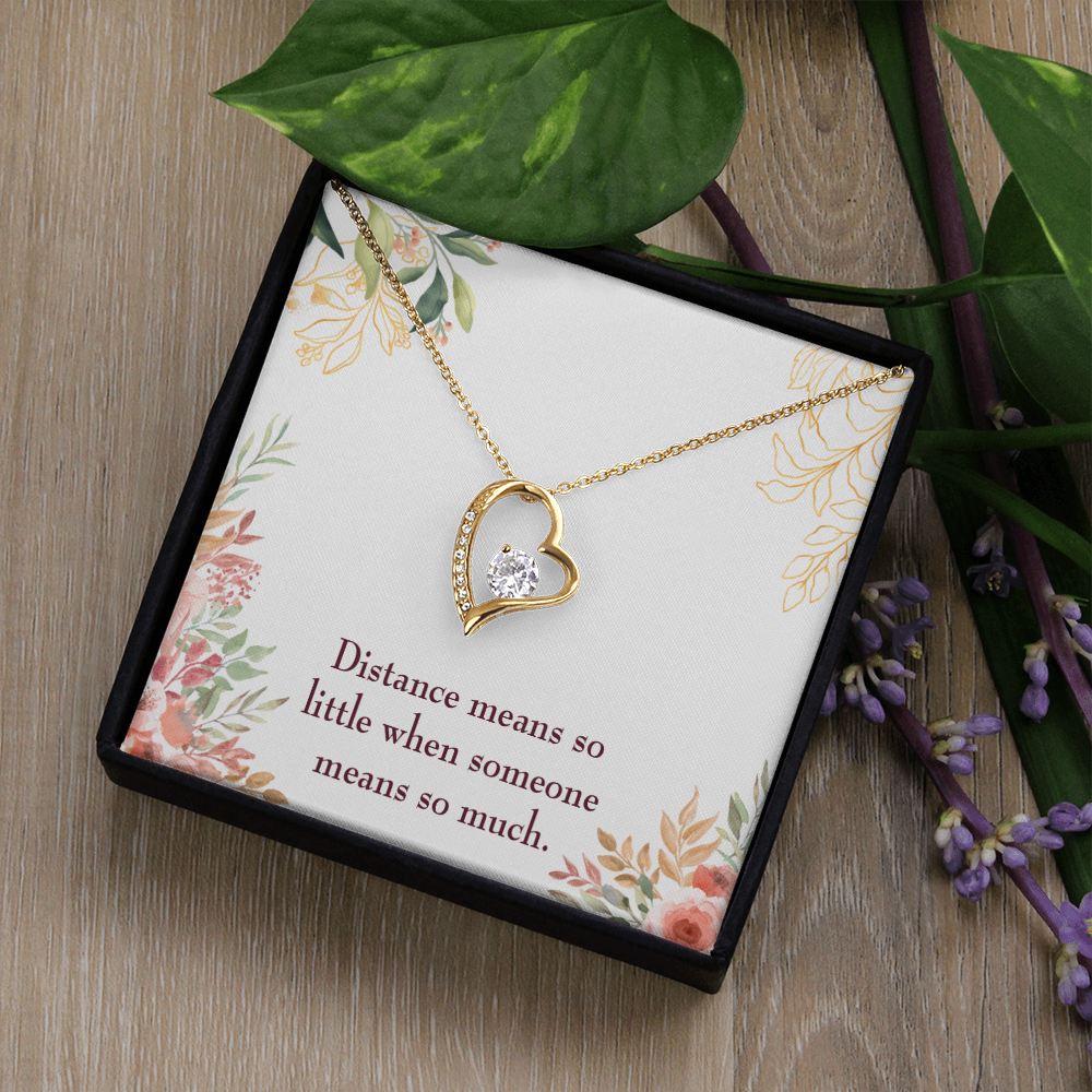 To My Girlfriend Distance Means so Little Forever Necklace w Message Card-Express Your Love Gifts