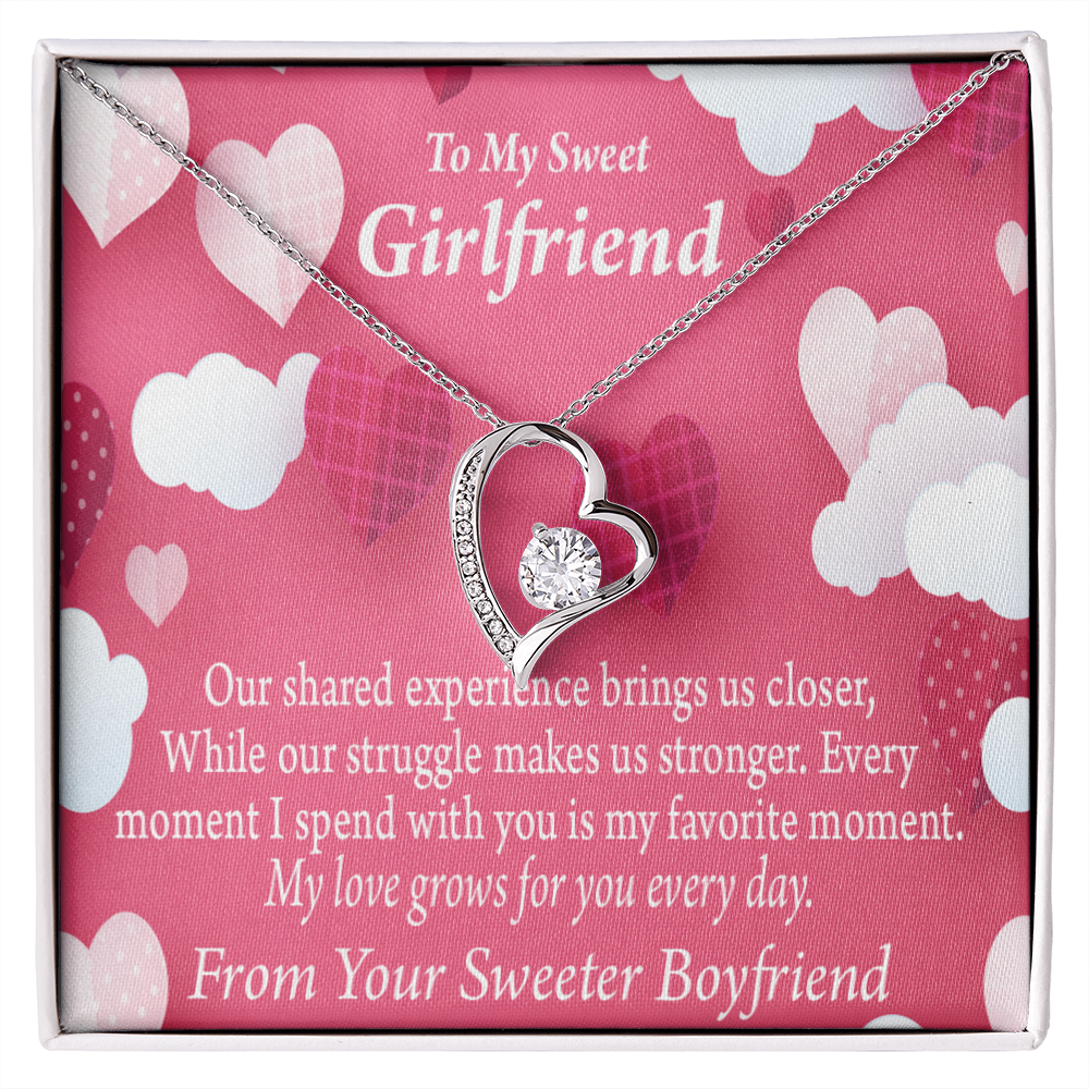 To My Girlfriend Every Moment Spent With You Girlfriend Card Forever Necklace w Message Card-Express Your Love Gifts