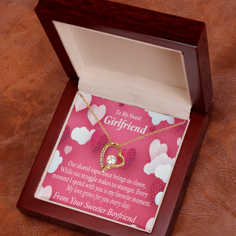 To My Girlfriend Every Moment Spent With You Girlfriend Card Forever Necklace w Message Card-Express Your Love Gifts