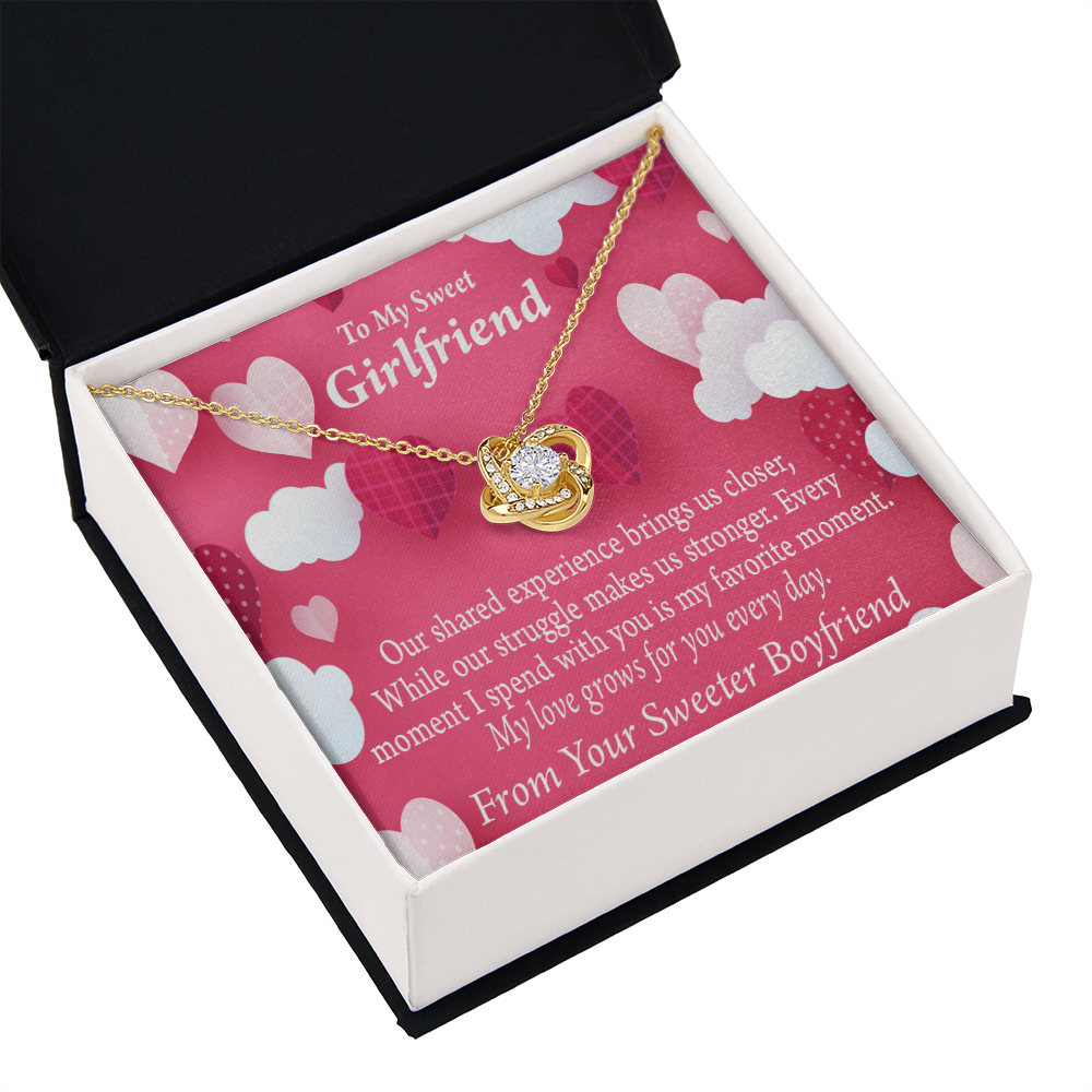 To My Girlfriend Every Moment Spent With You Girlfriend Card Infinity Knot Necklace Message Card-Express Your Love Gifts