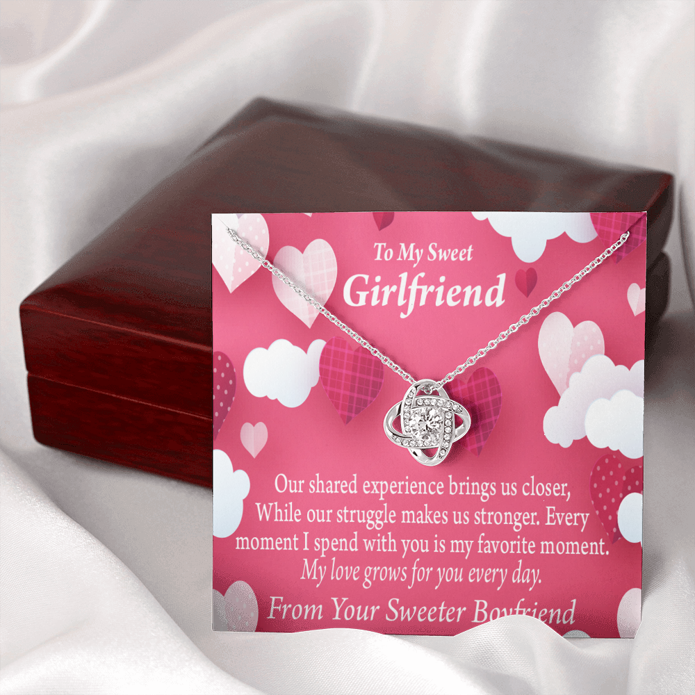 To My Girlfriend Every Moment Spent With You Girlfriend Card Infinity Knot Necklace Message Card-Express Your Love Gifts