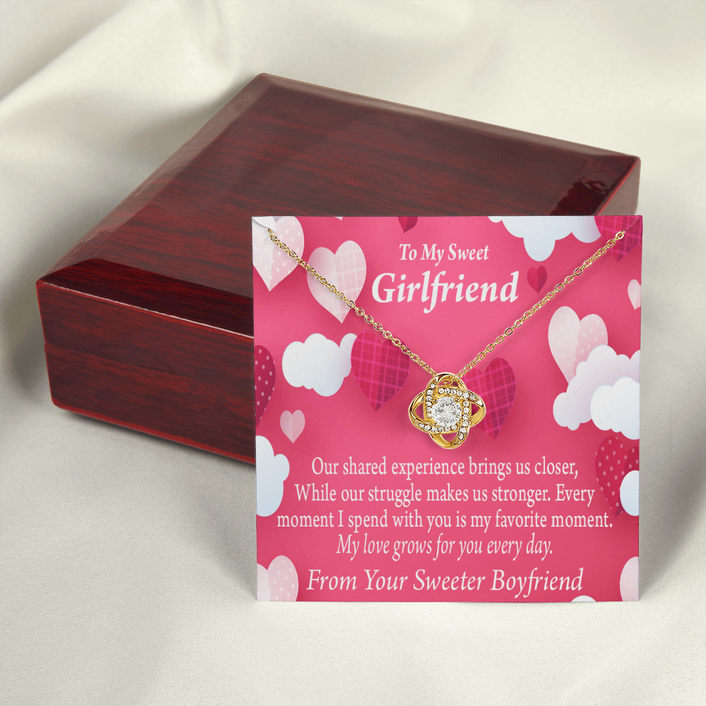 To My Girlfriend Every Moment Spent With You Girlfriend Card Infinity Knot Necklace Message Card-Express Your Love Gifts