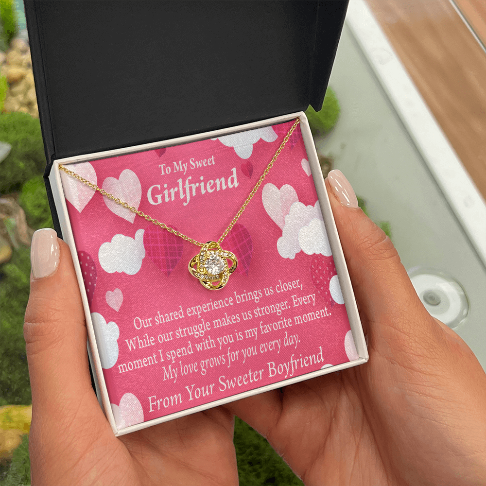 To My Girlfriend Every Moment Spent With You Girlfriend Card Infinity Knot Necklace Message Card-Express Your Love Gifts