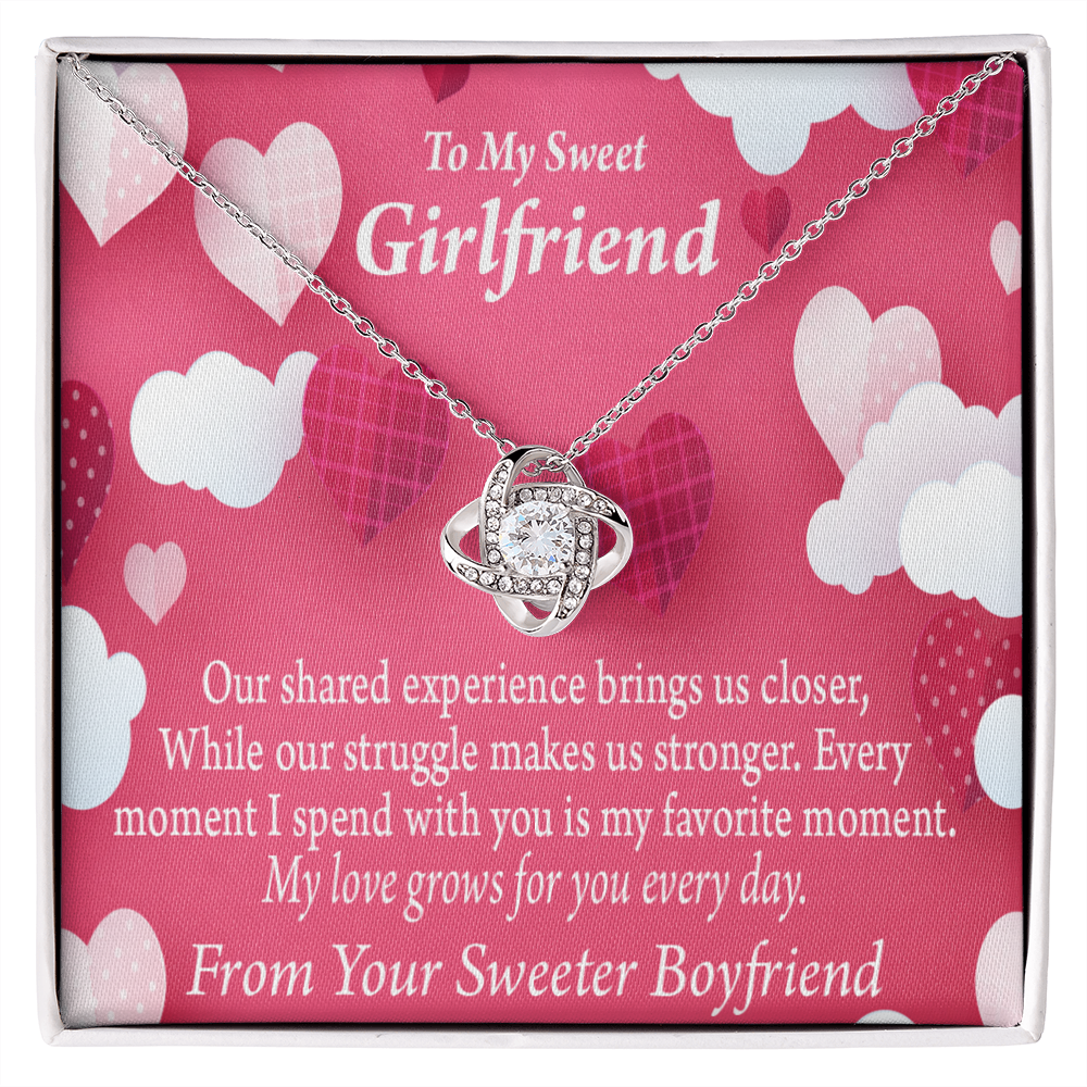 To My Girlfriend Every Moment Spent With You Girlfriend Card Infinity Knot Necklace Message Card-Express Your Love Gifts