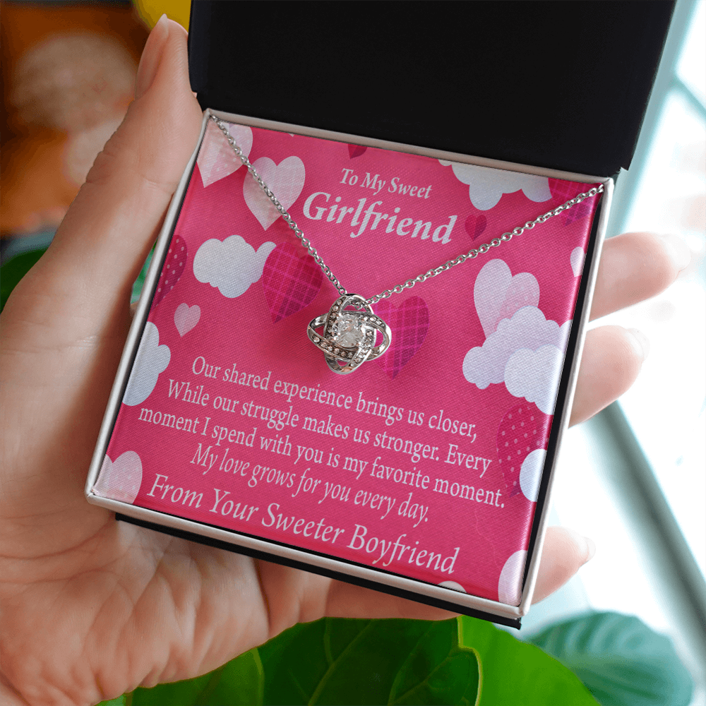 To My Girlfriend Every Moment Spent With You Girlfriend Card Infinity Knot Necklace Message Card-Express Your Love Gifts