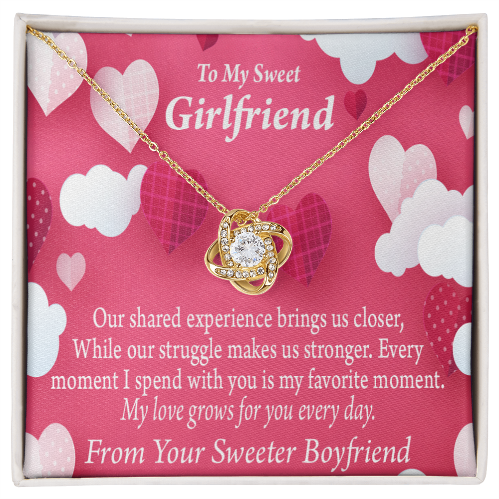 To My Girlfriend Every Moment Spent With You Girlfriend Card Infinity Knot Necklace Message Card-Express Your Love Gifts