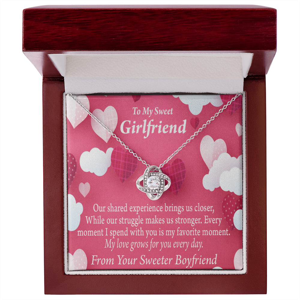 To My Girlfriend Every Moment Spent With You Girlfriend Card Infinity Knot Necklace Message Card-Express Your Love Gifts