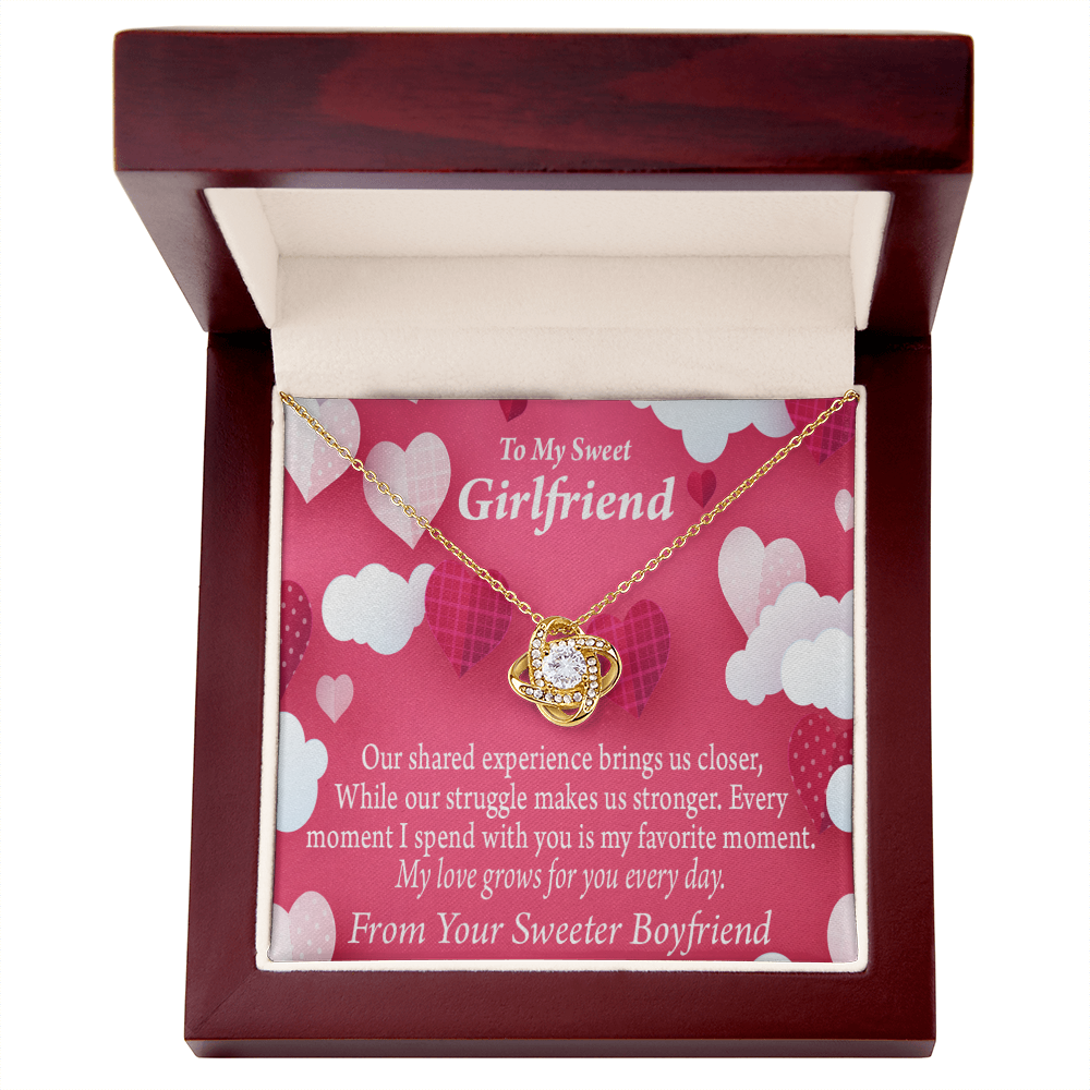 To My Girlfriend Every Moment Spent With You Girlfriend Card Infinity Knot Necklace Message Card-Express Your Love Gifts