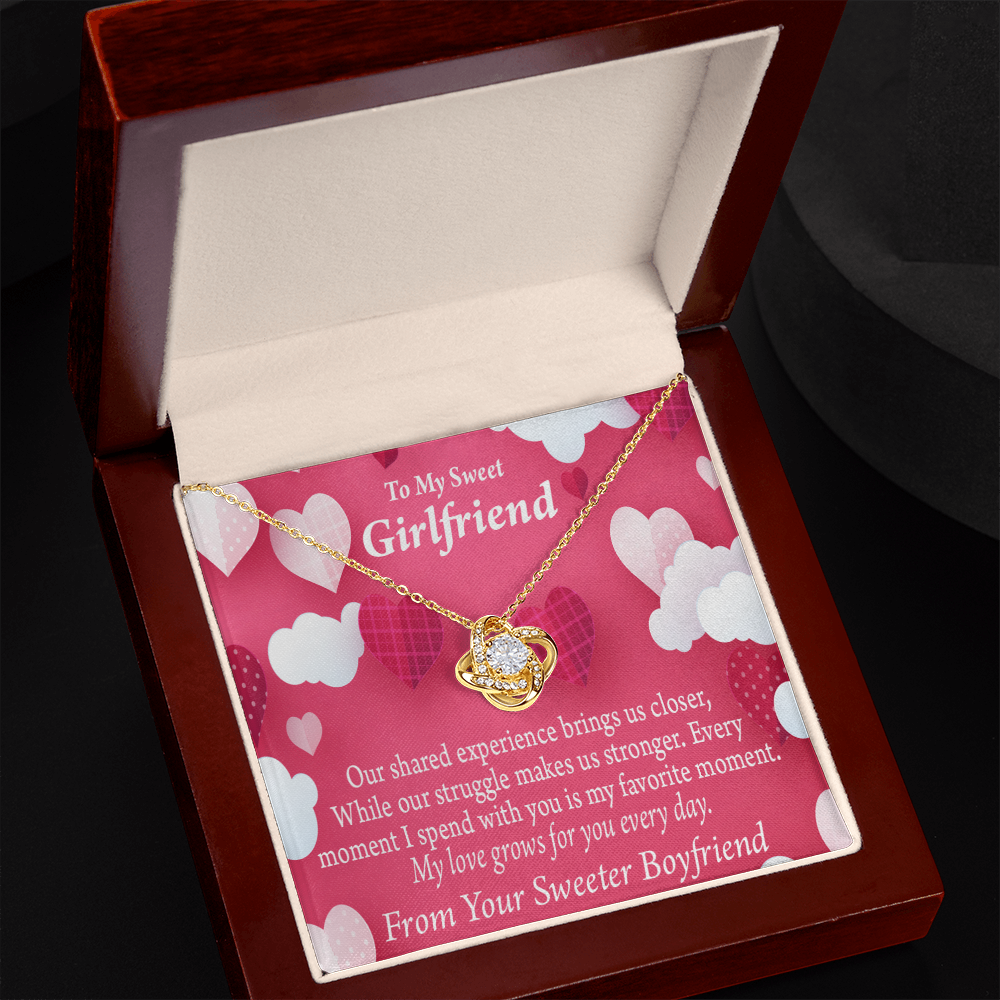 To My Girlfriend Every Moment Spent With You Girlfriend Card Infinity Knot Necklace Message Card-Express Your Love Gifts