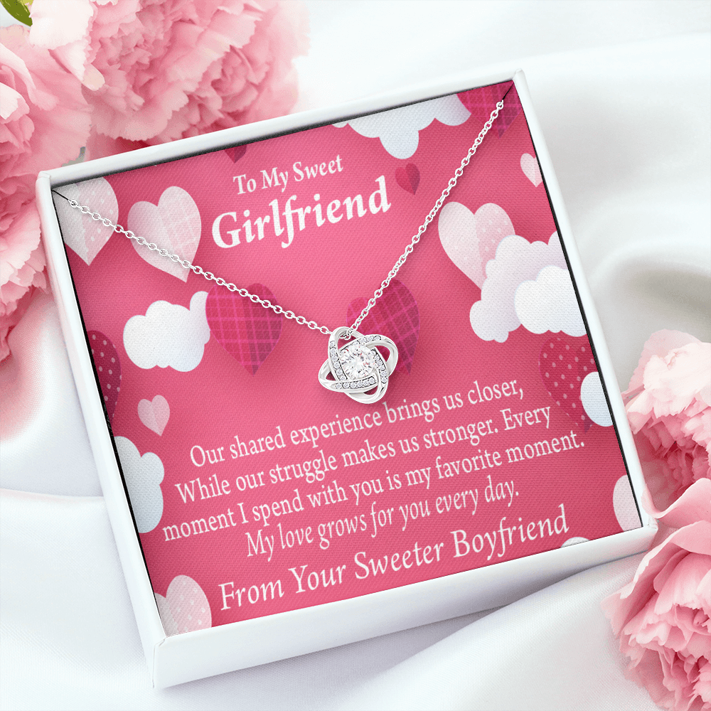 To My Girlfriend Every Moment Spent With You Girlfriend Card Infinity Knot Necklace Message Card-Express Your Love Gifts