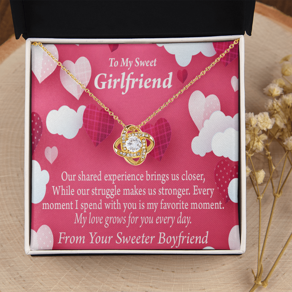 To My Girlfriend Every Moment Spent With You Girlfriend Card Infinity Knot Necklace Message Card-Express Your Love Gifts