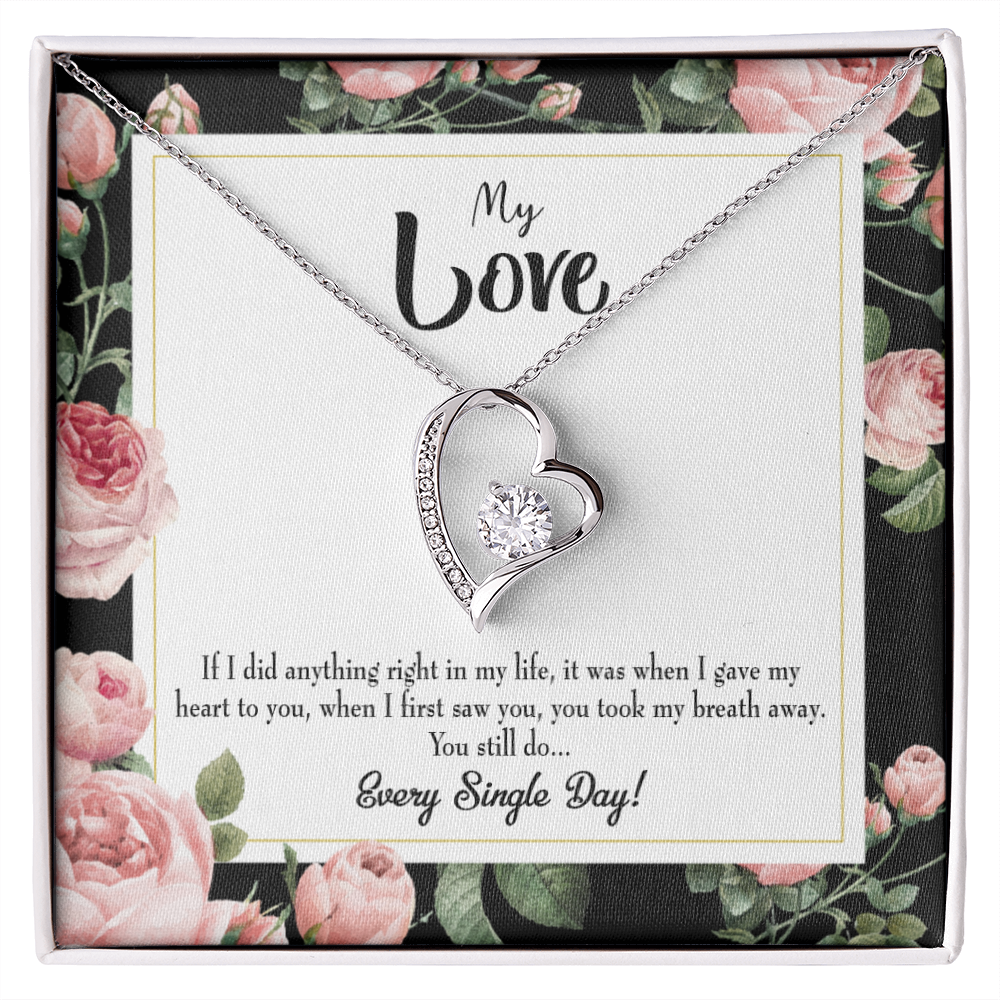 To My Girlfriend Every Single Day Forever Necklace w Message Card-Express Your Love Gifts