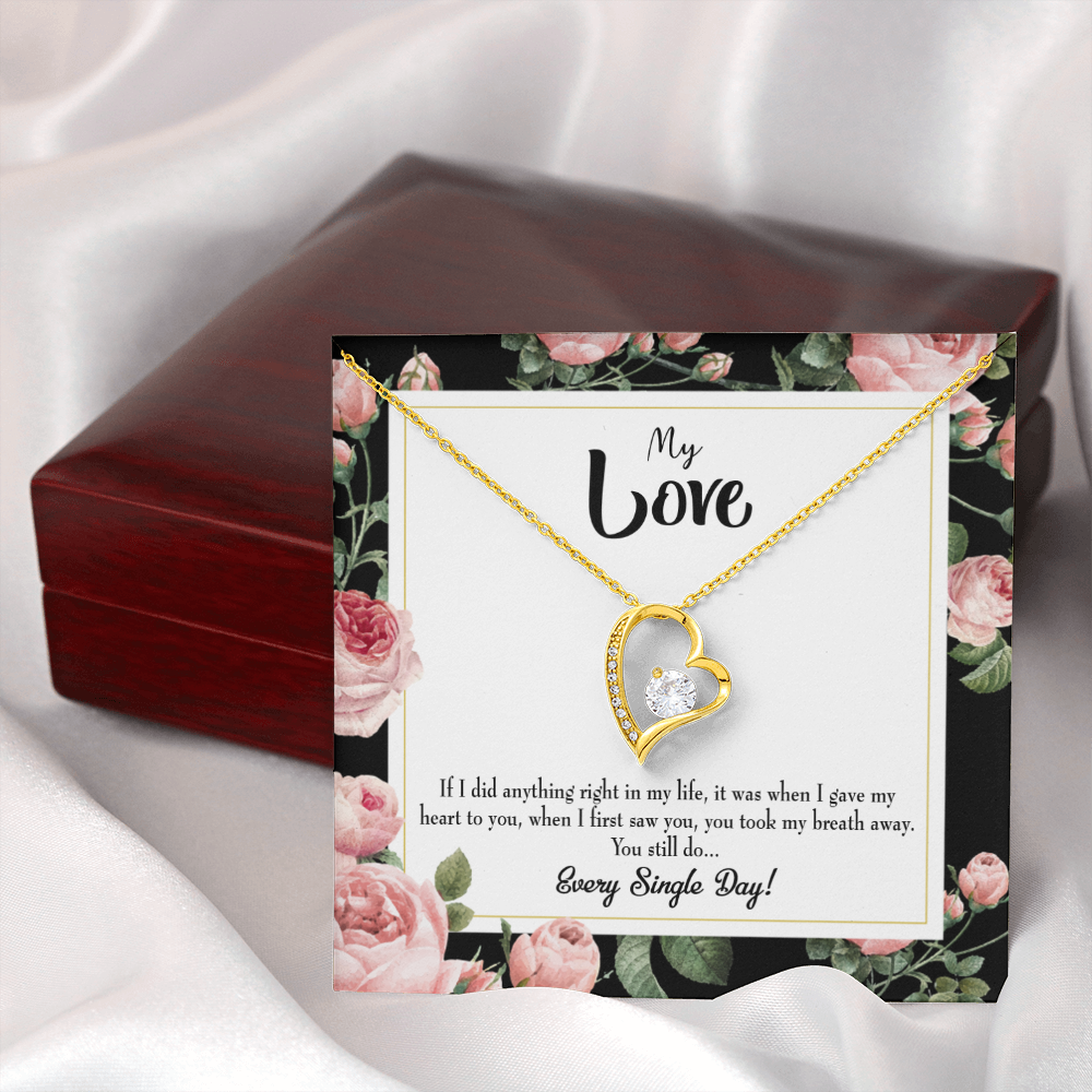 To My Girlfriend Every Single Day Forever Necklace w Message Card-Express Your Love Gifts