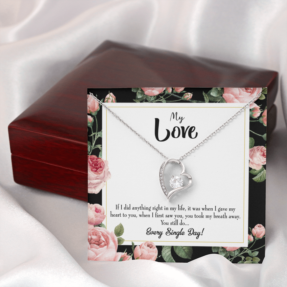 To My Girlfriend Every Single Day Forever Necklace w Message Card-Express Your Love Gifts