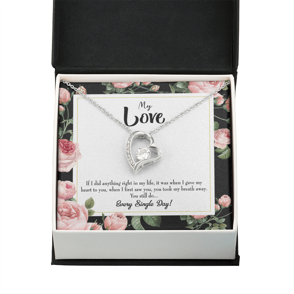 To My Girlfriend Every Single Day Forever Necklace w Message Card-Express Your Love Gifts