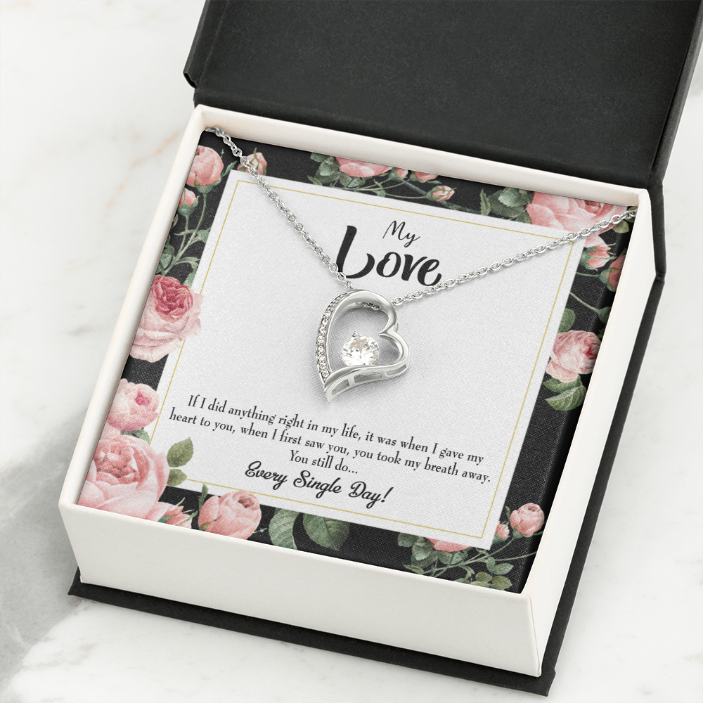 To My Girlfriend Every Single Day Forever Necklace w Message Card-Express Your Love Gifts