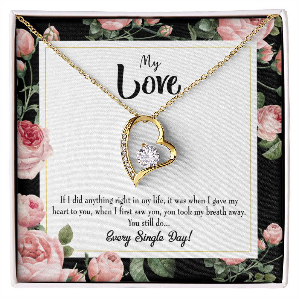 To My Girlfriend Every Single Day Forever Necklace w Message Card-Express Your Love Gifts