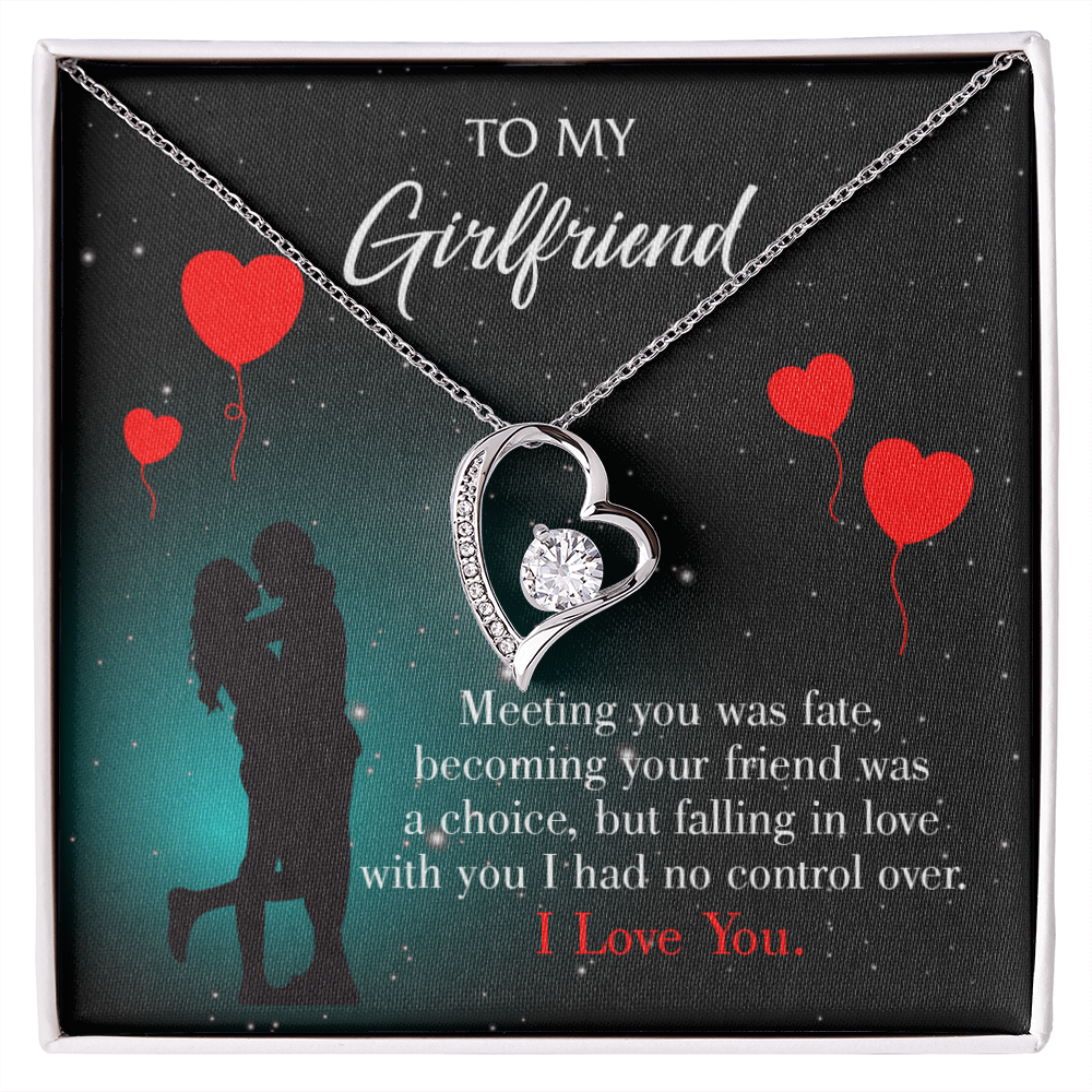 To My Girlfriend Fate Meeting Forever Necklace w Message Card-Express Your Love Gifts