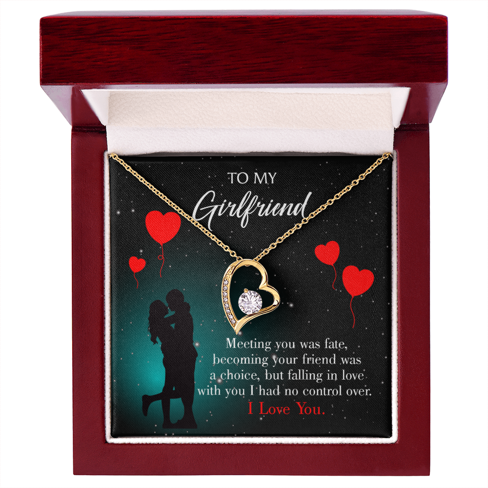 To My Girlfriend Fate Meeting Forever Necklace w Message Card-Express Your Love Gifts