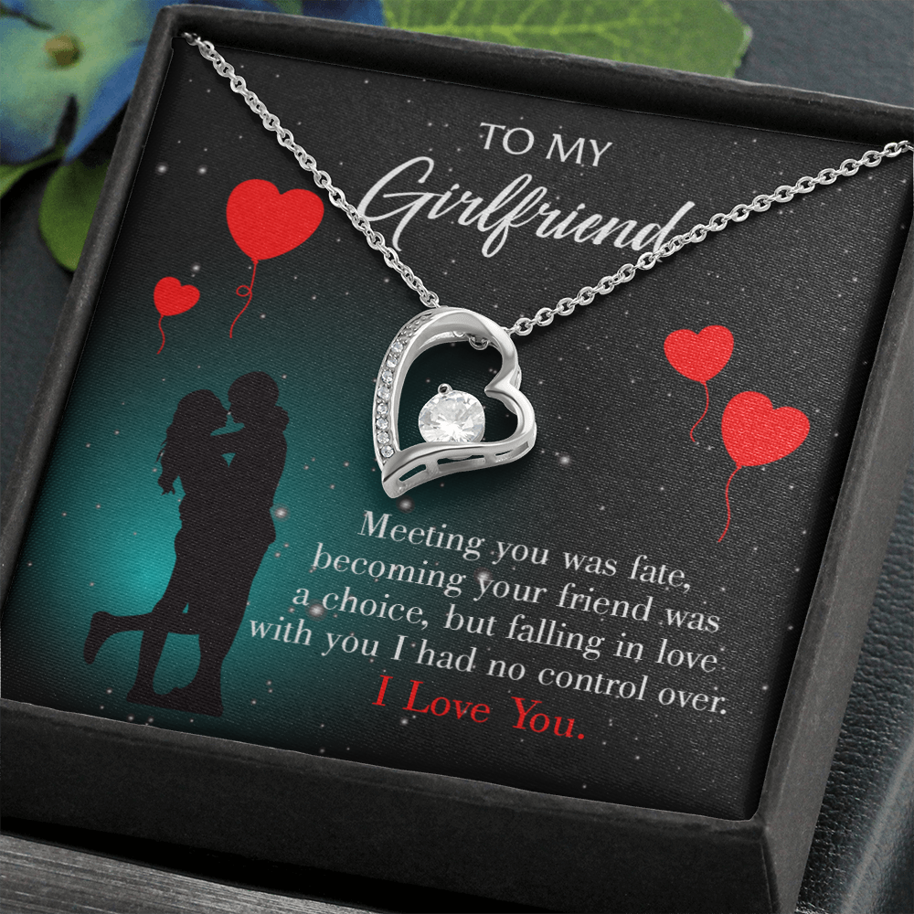 To My Girlfriend Fate Meeting Forever Necklace w Message Card-Express Your Love Gifts