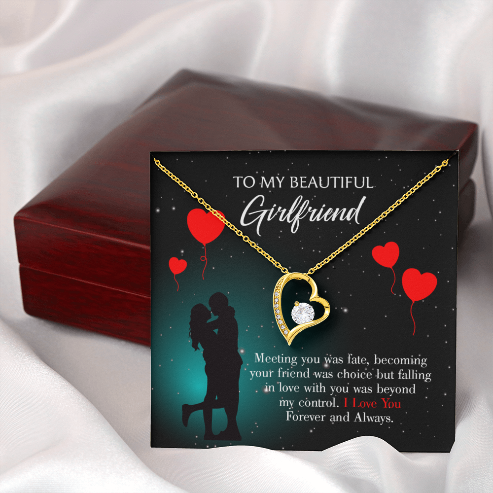 To My Girlfriend Forever and Always Forever Necklace w Message Card-Express Your Love Gifts