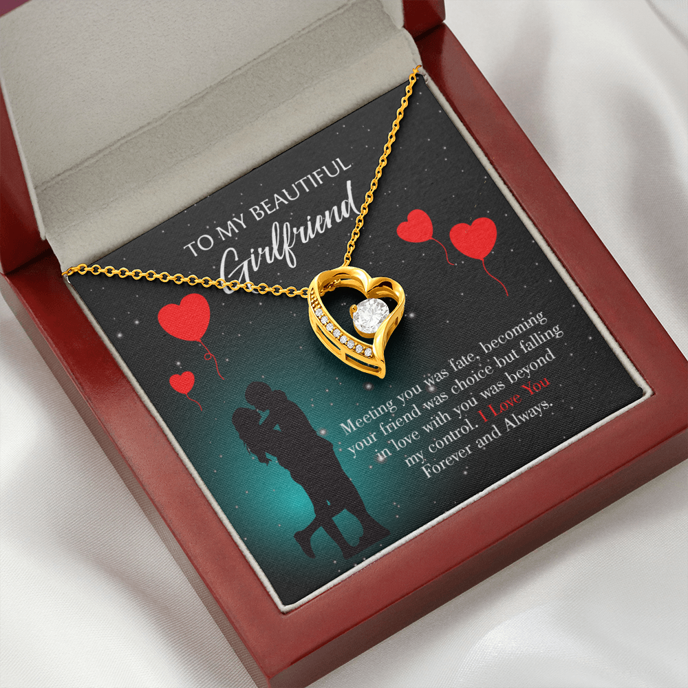 To My Girlfriend Forever and Always Forever Necklace w Message Card-Express Your Love Gifts