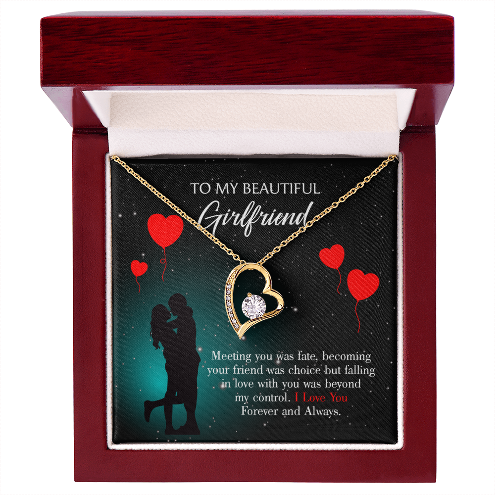 To My Girlfriend Forever and Always Forever Necklace w Message Card-Express Your Love Gifts