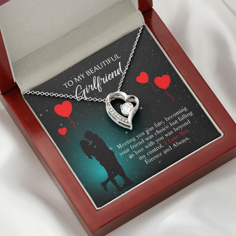 To My Girlfriend Forever and Always Forever Necklace w Message Card-Express Your Love Gifts