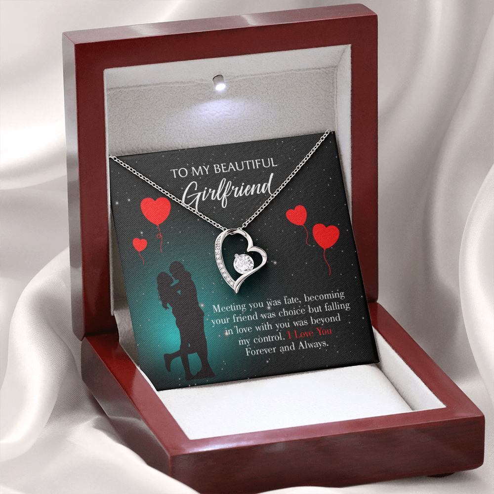 To My Girlfriend Forever and Always Forever Necklace w Message Card-Express Your Love Gifts