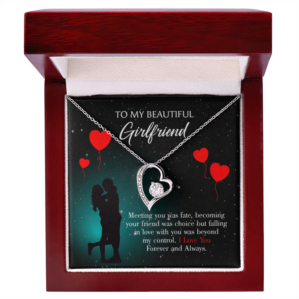 To My Girlfriend Forever and Always Forever Necklace w Message Card-Express Your Love Gifts