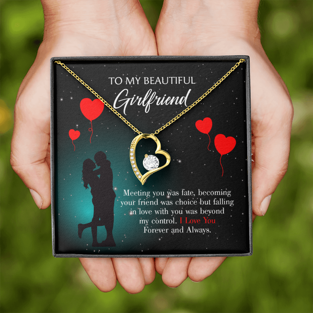 To My Girlfriend Forever and Always Forever Necklace w Message Card-Express Your Love Gifts