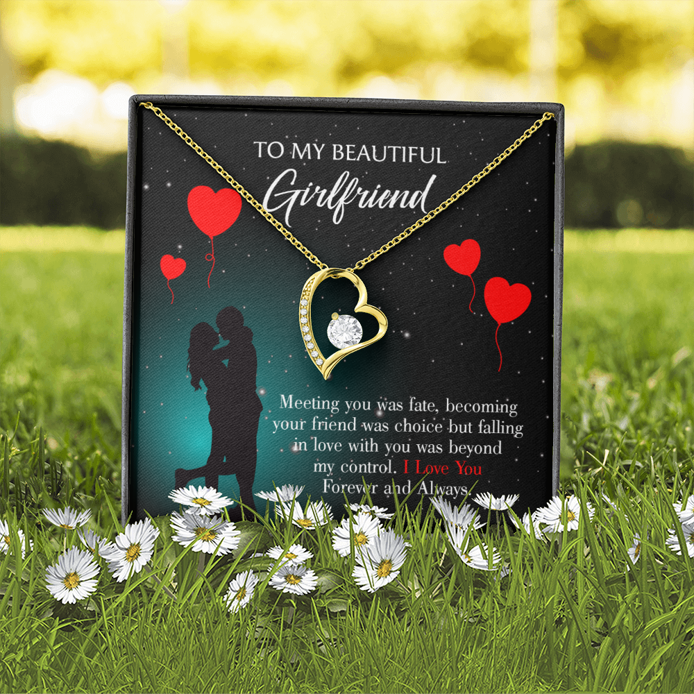 To My Girlfriend Forever and Always Forever Necklace w Message Card-Express Your Love Gifts