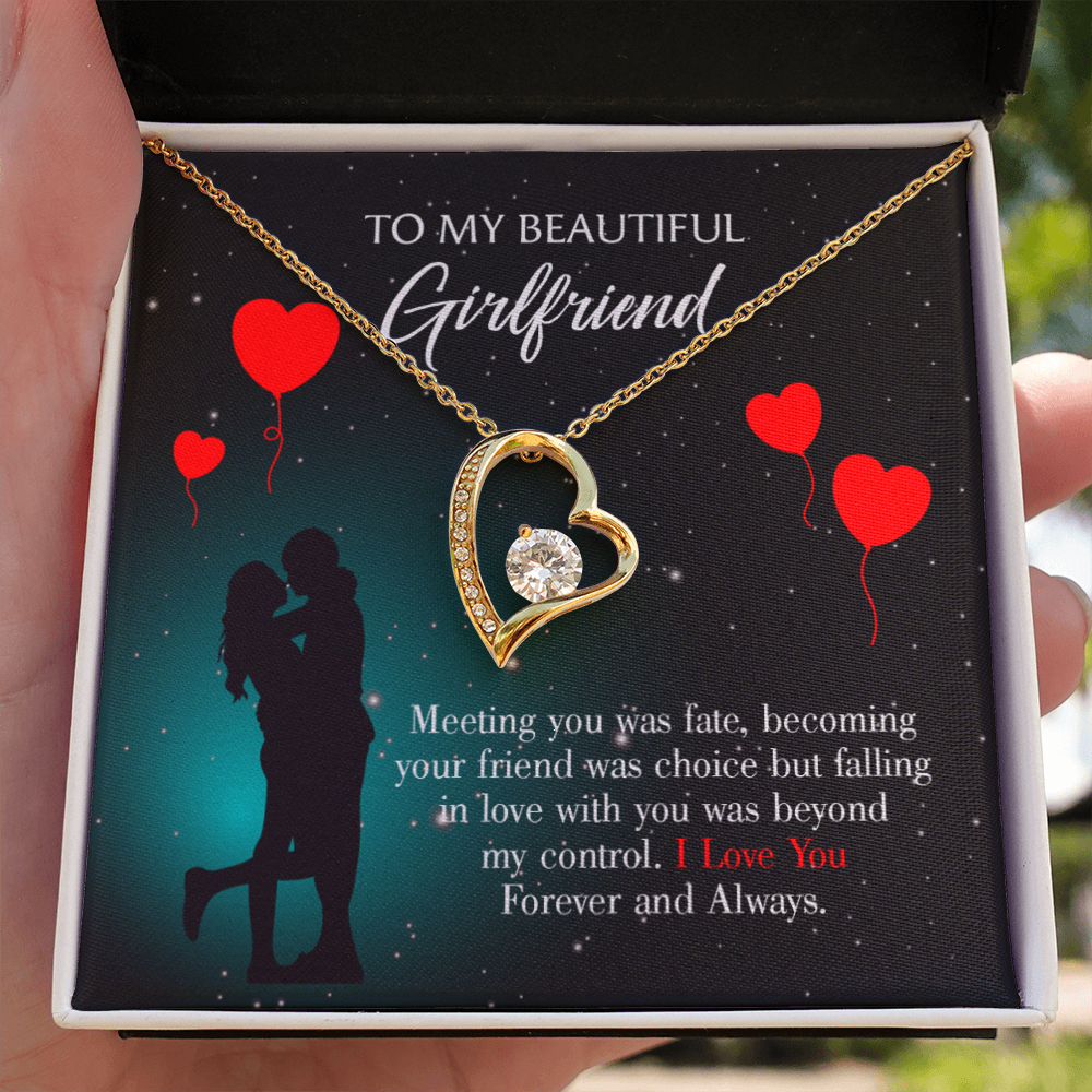 To My Girlfriend Forever and Always Forever Necklace w Message Card-Express Your Love Gifts