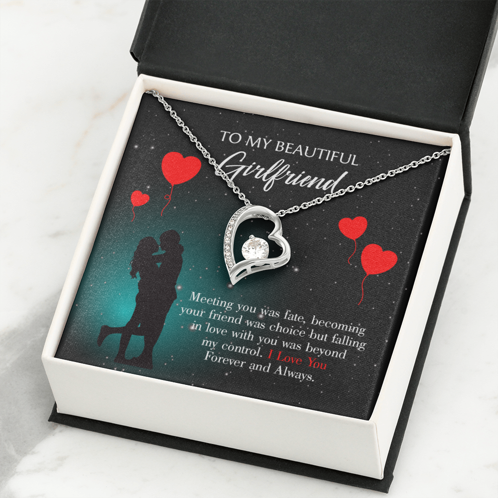 To My Girlfriend Forever and Always Forever Necklace w Message Card-Express Your Love Gifts