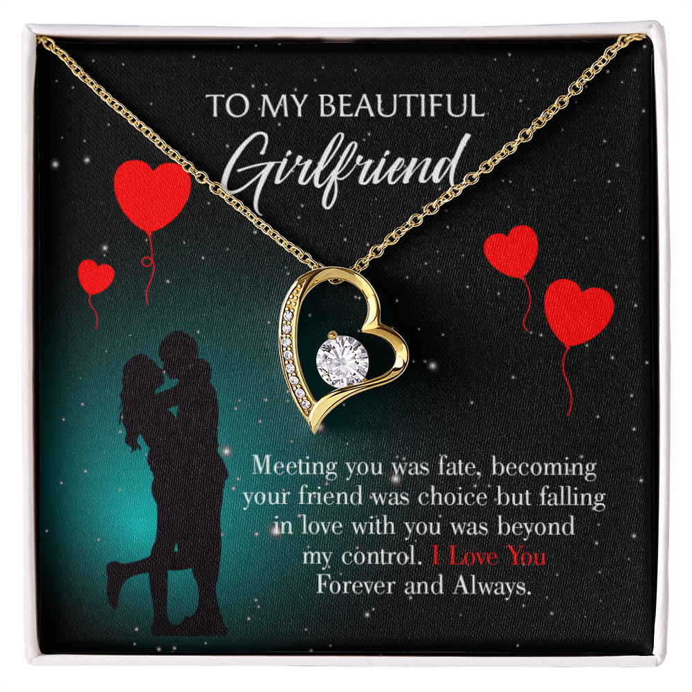 To My Girlfriend Forever and Always Forever Necklace w Message Card-Express Your Love Gifts