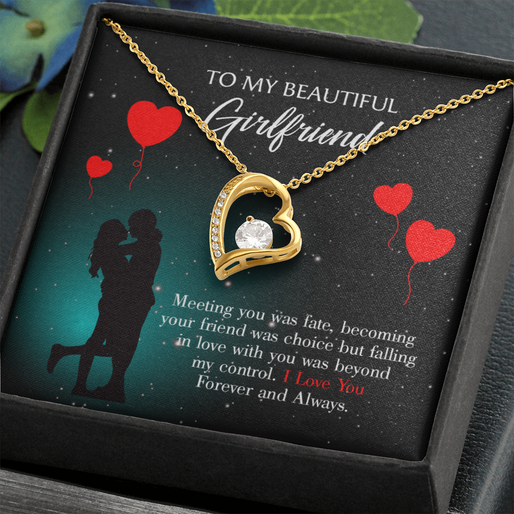 To My Girlfriend Forever and Always Forever Necklace w Message Card-Express Your Love Gifts