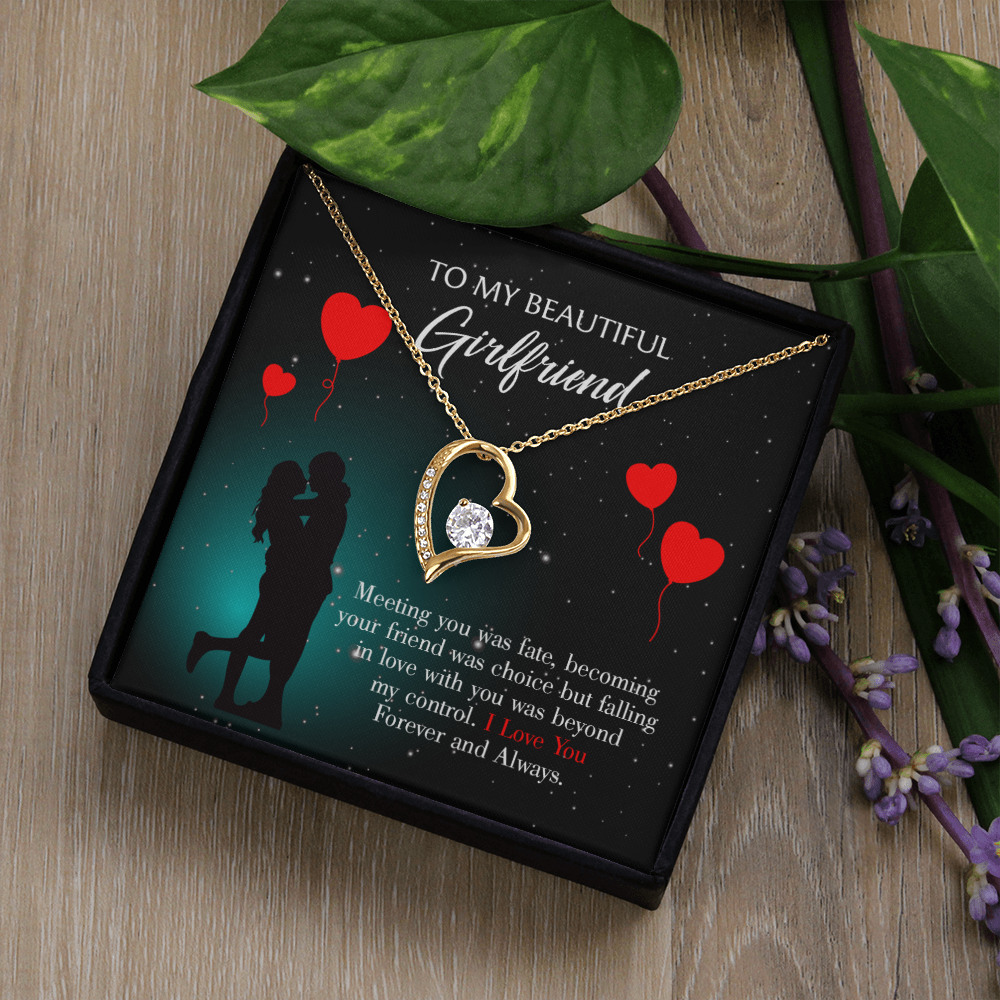 To My Girlfriend Forever and Always Forever Necklace w Message Card-Express Your Love Gifts