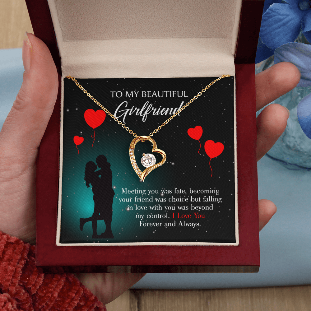 To My Girlfriend Forever and Always Forever Necklace w Message Card-Express Your Love Gifts