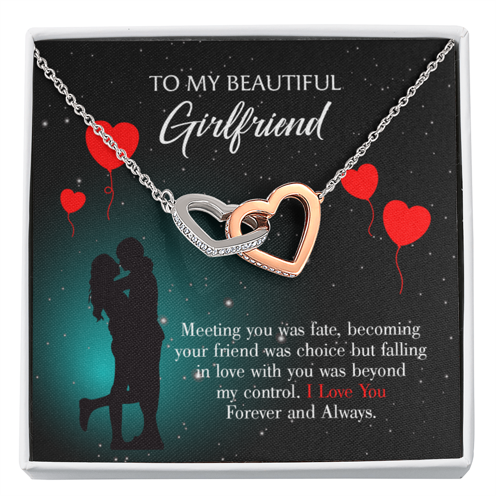 To My Girlfriend Infinity Hearts Falling Necklace – Always In My Heart