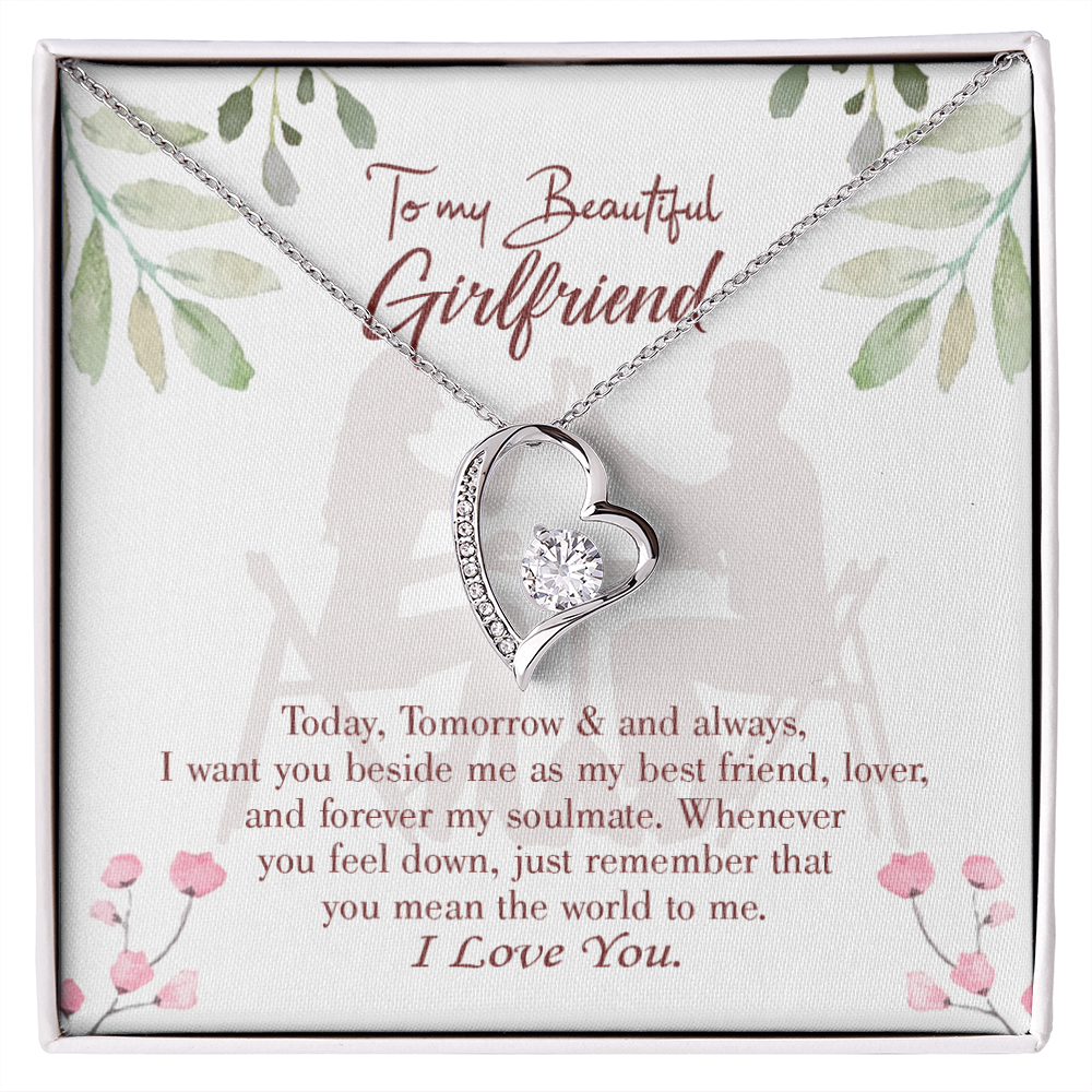 To My Girlfriend Forever my Soulmate Forever Necklace w Message Card-Express Your Love Gifts