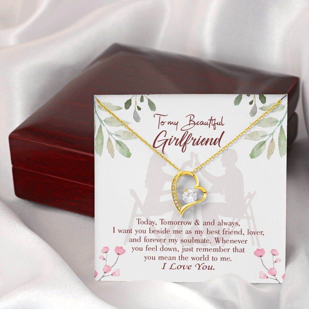 To My Girlfriend Forever my Soulmate Forever Necklace w Message Card-Express Your Love Gifts